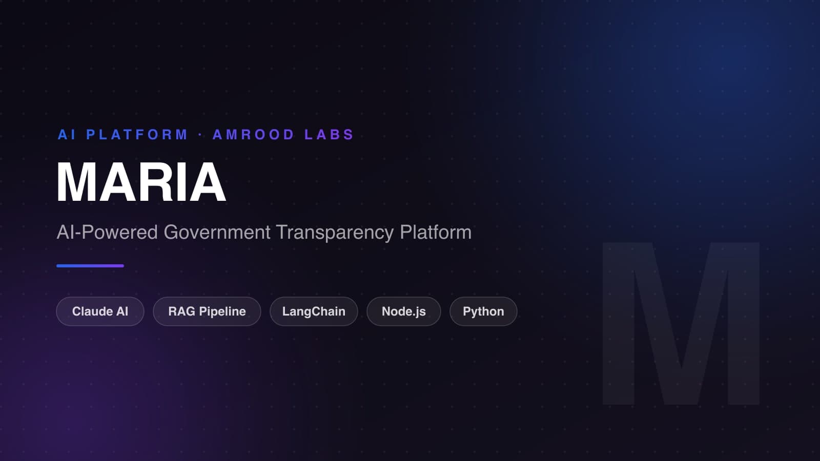 MARIA - AI-Powered Government Transparency Platform